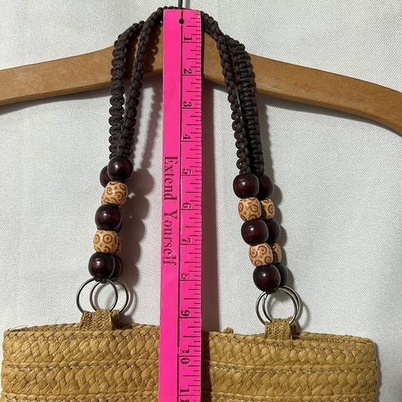 Ruffled layered boho purse shoulder bag with wood beads new without‎ tags - Picture 4 of 9